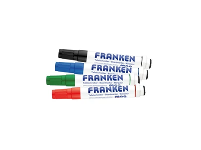 Táblamarker készlet, 1-3mm, kerek, antibakteriális mágneses, Franken, 4 klf. szín