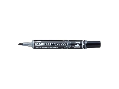 Táblamarker 1-5mm, hajlékony hegyű Pentel Maxiflo Flex Feel fekete