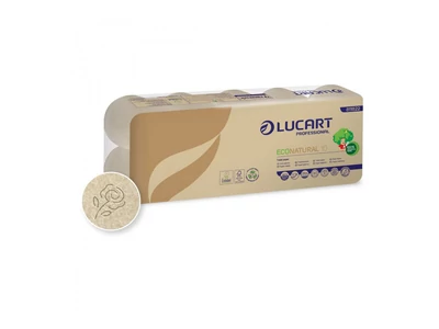 Toalettpapír 2 rétegű 180 lap/tekercs 10 tekercs/csomag 10 EcoNatural Lucart_811822J havanna barna