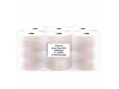 Toalettpapír 2 rétegű közületi átmérő: 14 cm 100 % cellulóz laponkénti adagolású 12 tekercs/karton hófehér