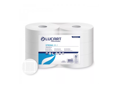 Toalettpapír 2 rétegű közületi átmérő: 26 cm hófehér 6 tekercs/csomag Strong 26 J Lucart  _812204J
