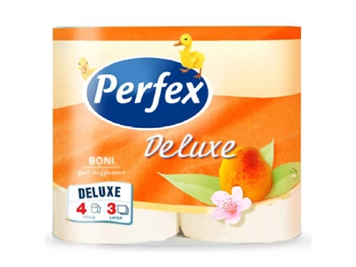 Toalettpapír 3 rétegű 150 lap/tekercs 4 tekercs/csomag barack Boni Perfex DeLuxe