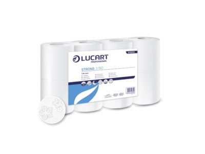 Toalettpapír 3 rétegű 150 lap/tekercs cellulóz hófehér 8 tekercs/csomag 3.150 Strong Lucart_811B59J