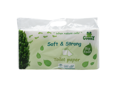 Toalettpapír 3 rétegű kistekercses 100% cellulóz 8 tekercs/csomag Soft & Strong_Greeny