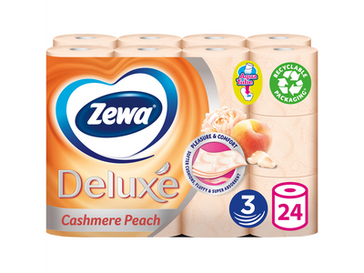 Toalettpapír 3 rétegű kistekercses 24 tekercs/csomag Zewa Deluxe Cashmere Peach