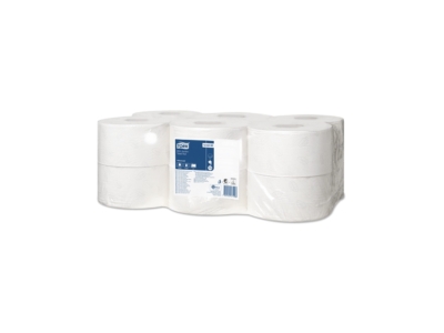 Toalettpapír 2 rétegű közületi átmérő: 19 cm fehér 12 tekercs/csomag Mini Jumbo Tork_120280 