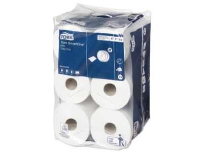 Toalettpapír 2 rétegű közületi átmérő: 14,9 cm 12 tekercs/karton laponkénti adagolású Mini Smart One® Tork_472193 fehér