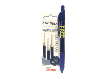 Tollbetét 3db/csomag golyóátmérő 0,7 mm, Pentel EnerGel, írásszín kék + 1 db ajándék BL107-CX kék EnerGel toll