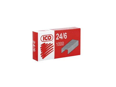 Tűzőkapocs 24/6, piros dobozos Ico