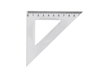 Vonalzó háromszög 45° 10.5 cm, műanyag