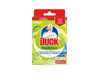 WC öbíltő korong zselés utántöltő 2 x 36 ml Fresh Discs Duck® Lime