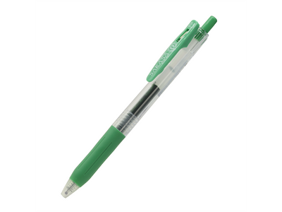 Zselés toll 0,5mm, zöld test, Zebra Sarasa Clip, írásszín zöld