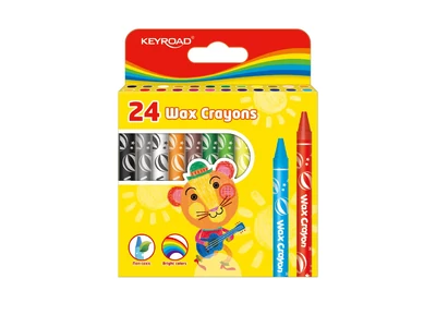 Zsírkréta készlet 8x90 mm 24 db/bliszter Keyroad Wax Crayon vegyes színek